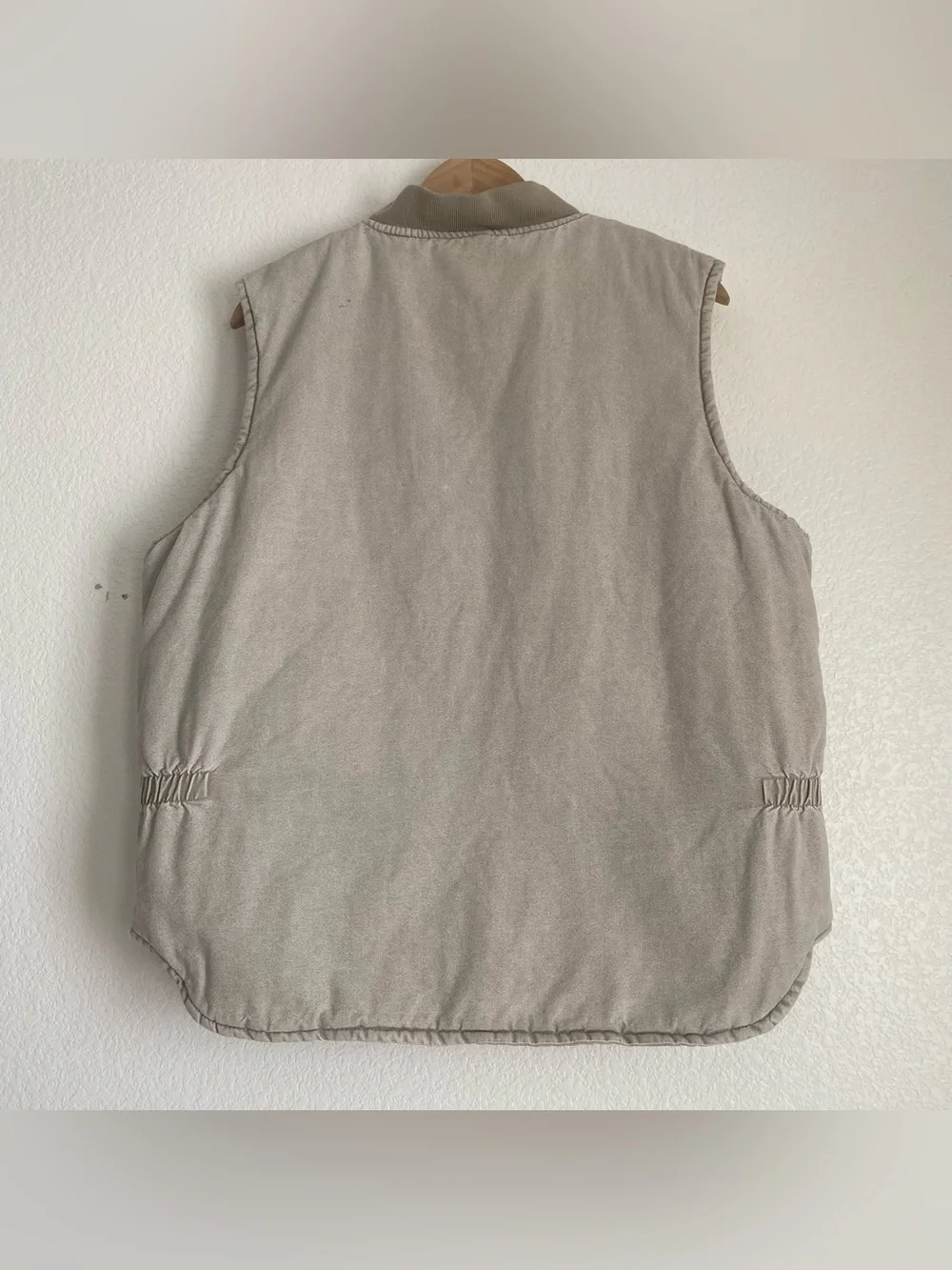 Vintage J. Crew canvas vest puffer quilt lined work wear, M